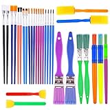 BTNOW 30 Pieces Kids Paint Brushes Colorful Artist