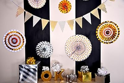White and Gold Party Pack â€“ Birthday Decorations â€“ New Yearâ€™s Eve Party â€“ Baby Shower â€“ Wedding â€“ Bachelorette - Photo Props