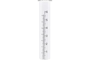 Rain Gauge Outdoor, 7.5" Scratch Proof Weather-Resistant Clear Glass Rain Gauge Replacement Tube with Scale for Yard, Garden