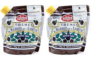 Clement Faugier Chestnut Spread From France 26.4 oz (Pack of 2) Chestnut Jam Pouch | Creme De Marron Chestnut Puree | Chestnut Paste French | Gourmet Chestnut Cream, Kosher | Produced For Gourmanity