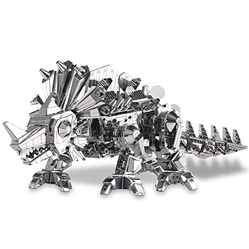 Piececool 3D Metal Puzzles Dinosaur Model Kits, Dinosaur Rock 3D Metal Models Building Kit for Adults, Brain Teaser 3D Puzzles Toys for Teens Students Stress Relax, Great Birthday Gifts, 258Pcs