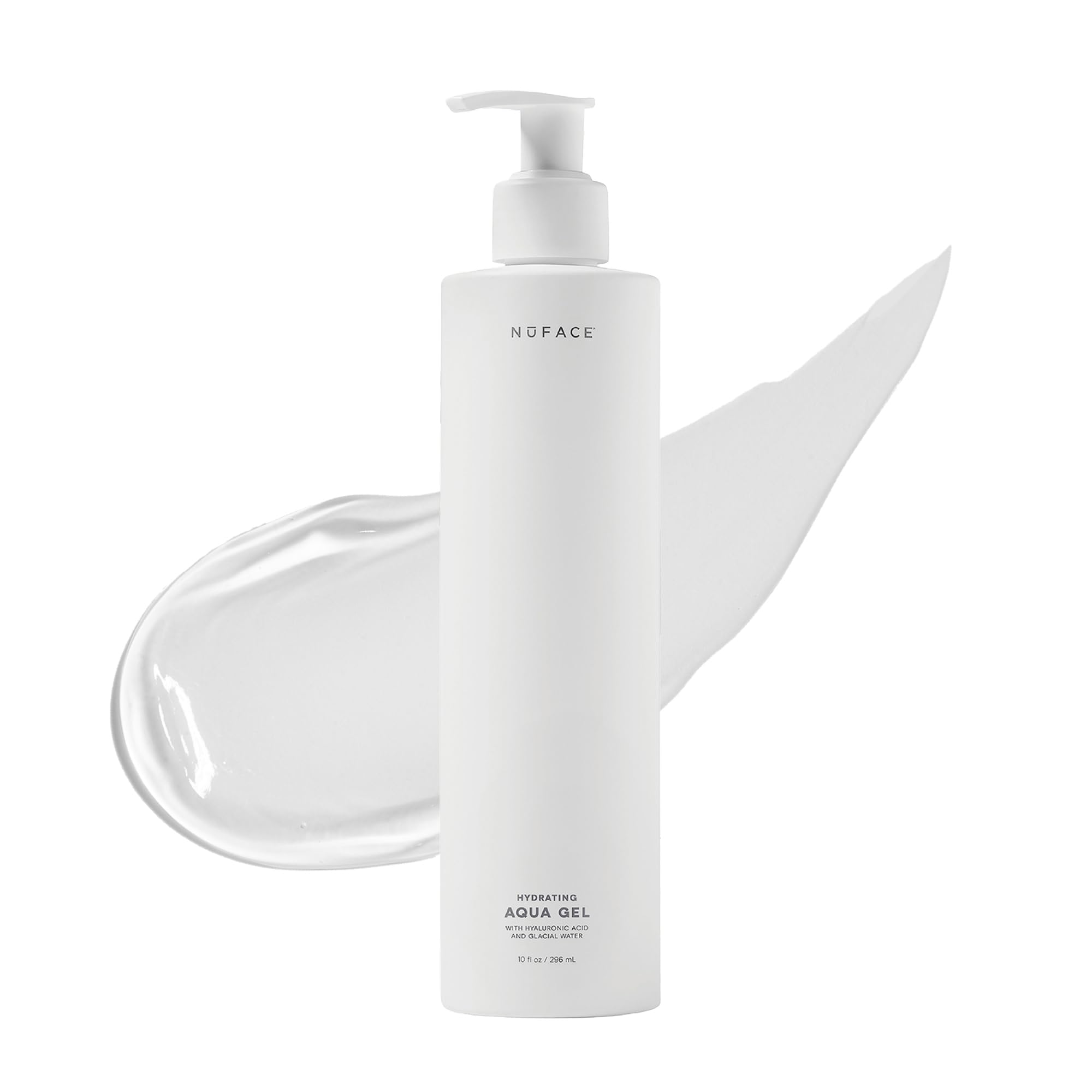 NuFACE Aqua Gel Activator - Microcurrent Conductive Gel & Activator Powered by IonPlex & Hyaluronic Acid to Enhance Results of NuFACE Microcurrent Facial Device - Improves Skin Radiance (10 oz)