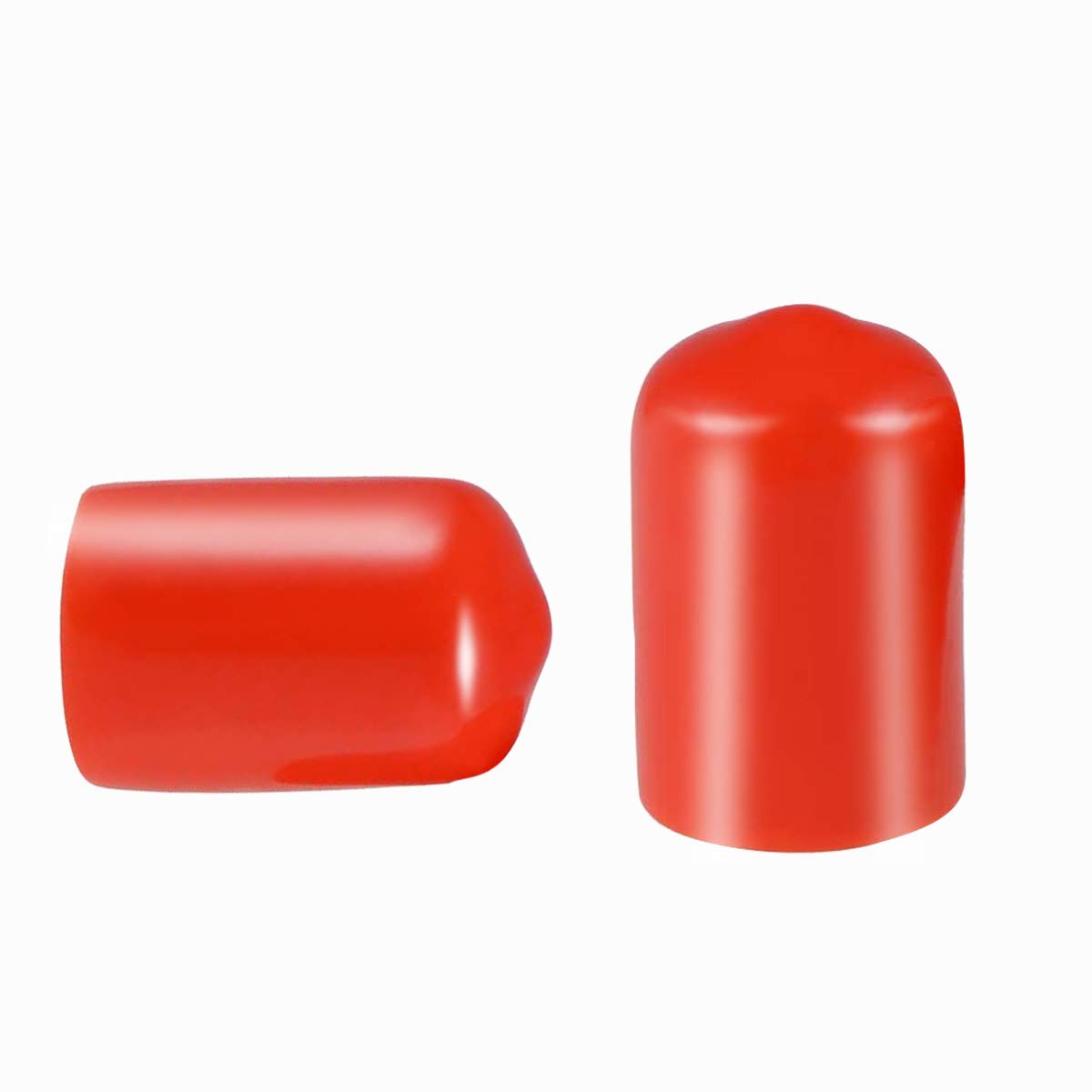 Screw Thread Protectors, PVC Rubber Round Tube Bolt Cap Plastic End Cap Cover Thread Protectors Red, Inner Dia 12mm， 50 Pcs — image 1