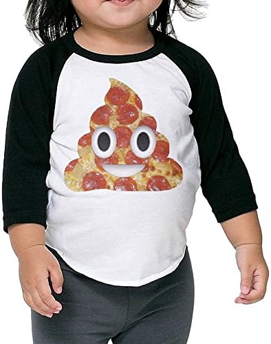Saroyan Pizza Poop Emoij Toddler Raglan T-Shirts Baseball Tee 3/4 Sleeve 4 Toddler