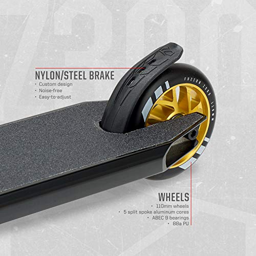 Fuzion Z300 Pro Scooter Complete Trick Scooter -Stunt Scooters for Kids 8 Years and Up, Teens and Adults - Durable, Freestyle Kick Scooter for Boys and Girls (2020 - Black/Gold) - Thumbnail 4