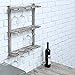 MyGift Wine Glass Rack - Wall-Mounted Torched Wood Stemware Rack, 12 Glassware Holder Rack, Wine Glasses Storage Hanger for Bar Kitchen
