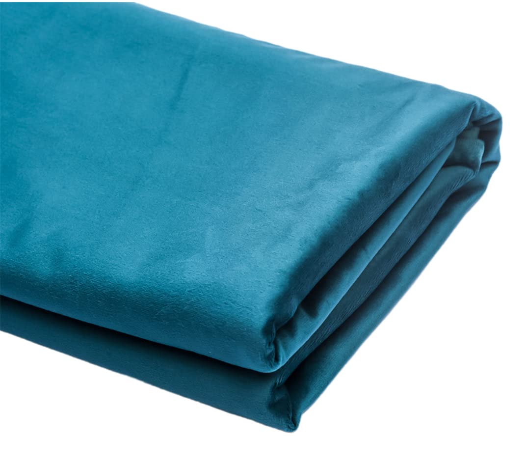 TinaKim Velvet Fabric by The Yard Upholstery, Sofa Chair Cover Material, DIY Repair Couch (Blue, by The Yard)