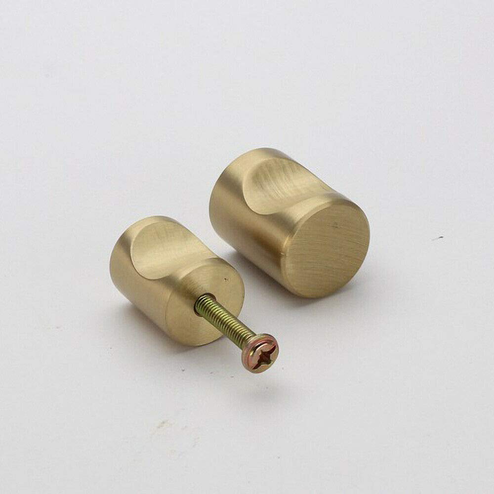 Vogueing Tool Round Knobs Handle, 2pcs Brass Knobs Unrust Gold Contemporary Modern Furniture Knobs Cupboard Handles Drawer Dresser Handles/S Concave Shape