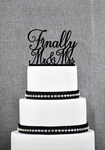 Finally Mr and Mrs Wedding Cake Topper Script Finally Mr and Mrs Cake Topper Classic Wedding Cake Topper S264