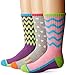 Jefferies Socks Little Girls Sporty Half Cushion Crew Socks 3 Pair Pack, Multi, X-Small