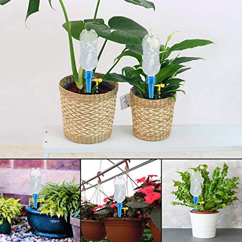 【2019 New】 12 PCS Plant Spikes System with Slow Release Control Valve Switch Self Irrigation Watering Drip Devices for Outdoor Indoor Flower or Vegetables