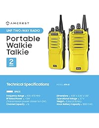 Amcrest Baofeng ATR 22 Radios bidireccionales (Pack de 2) Walkie Talkies (Newer versión BF 888S) batería actualizada de 1800 mAh, 400 470 MHz FM, 16 canales, linterna, FCC Cert