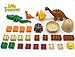 Prehistoric 28 Piece Building Block Dinosaur Play set with Alligator, Pterodactyl and Brontosaurus, Compatible Building Brick Playset