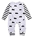 Baby Girl Boy Clothes Striped Bodysuit Romper Sleepwear Pajamas Outfits Costume (6-12 Months, White)