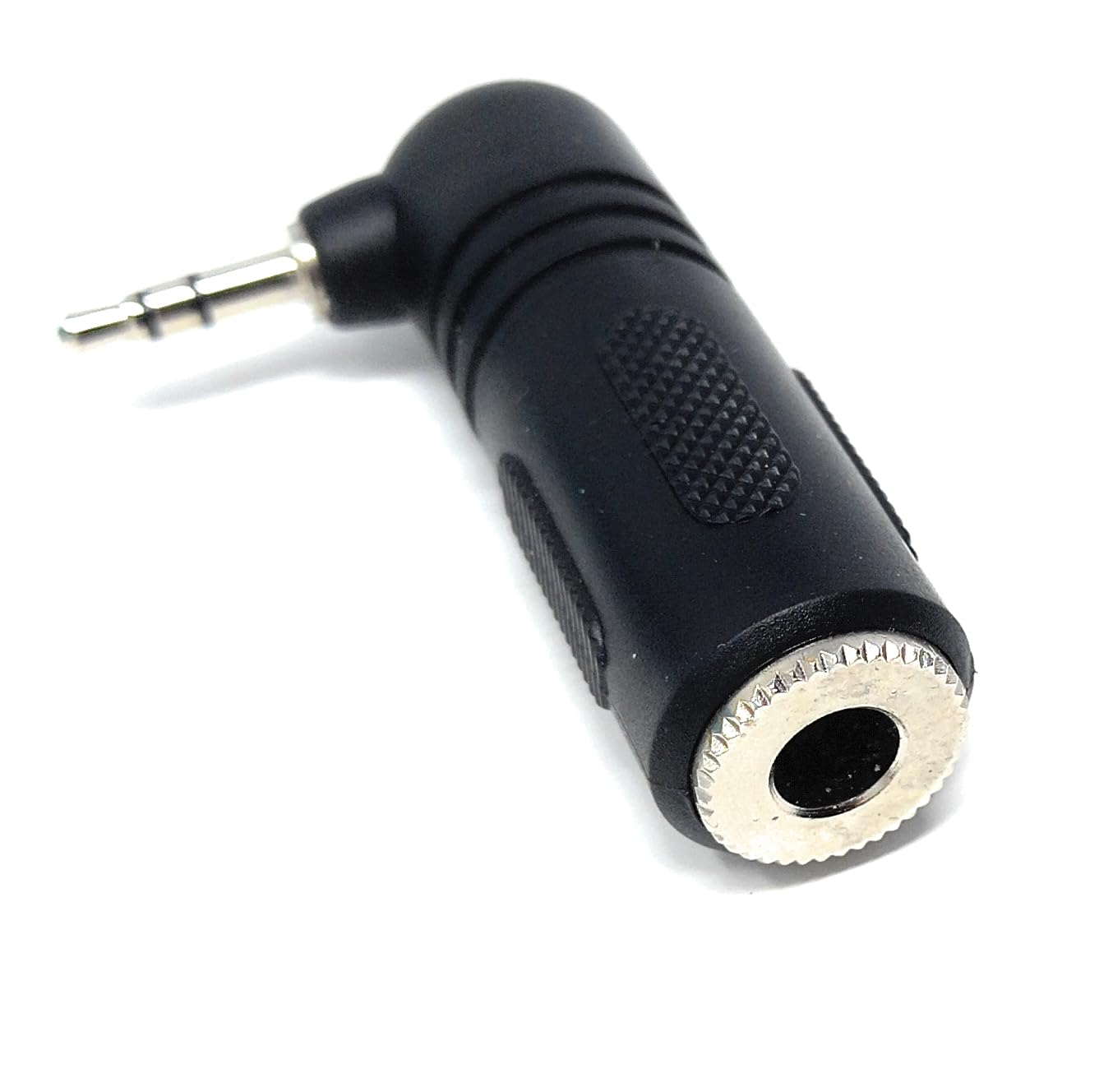 DRUT 1pcs. Right Angled 3.5mm to 6.35mm Jack Socket Stereo Jack Plug Cable AUX Adapter (Black)