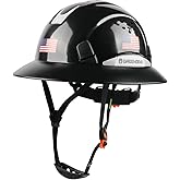 Full Brim Hard Hat Vented Construction Safety Helmet OSHA Approved Cascos De Construccion Work Hardhats with Cooling Towel for Men&Women 6 Point Adjustable Ratchet Suspension