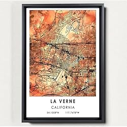La Verne Map Poster, California Map Art Poster, Map