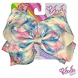JoJo Siwa Signature Collection Hair Bow - Blue / Pink Tie-Dye Stars with Sticker Patch Set Included