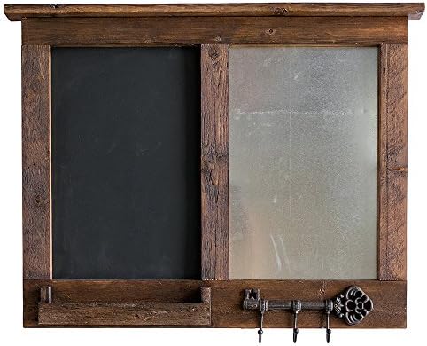 Drakestone Designs Handmade Chalkboard and Magnet Memo Board Combo Message Center with Mail Holder and Key Hooks | Solid Wood and Galvanized Metal | Wall Mount | Modern Farmhouse Decor | 24 x 30 Inch