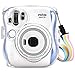 Fintie Protective Clear Case for Fujifilm Instax Mini 25 26 Instant Camera - Crystal Hard PVC Cover with Removable Rainbow Shoulder Strap, Clear