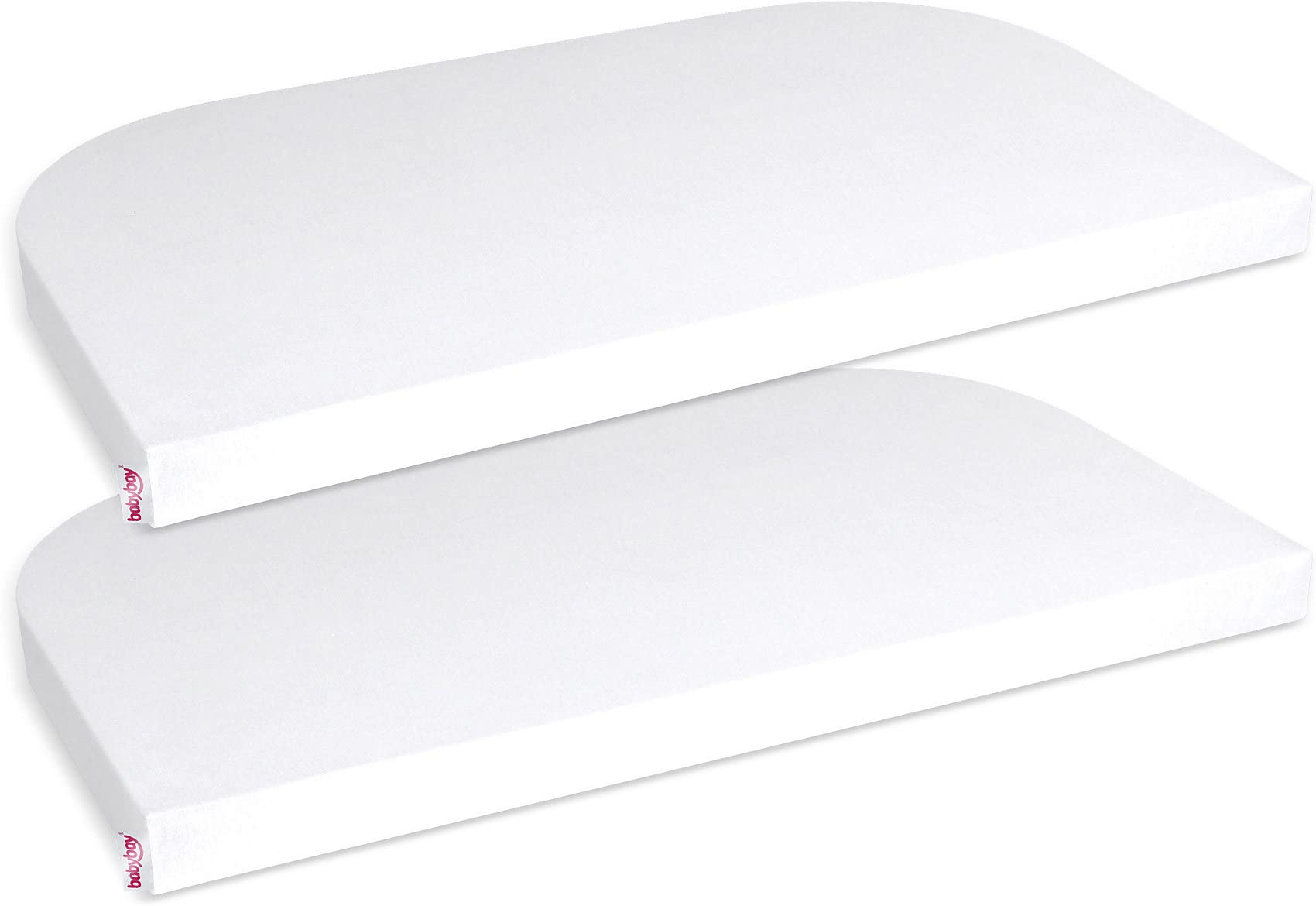 Babybay 2 Pack Jersey Cover for bedside sleeper Cot, White