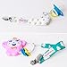 Pacifier Clip, 4 Pack, Unisex Stylish Design Pacifier Teething Toy Holder, Fits All Pacifier Styles for Girls and Boys - Unique Baby Shower Gift (Gift set)