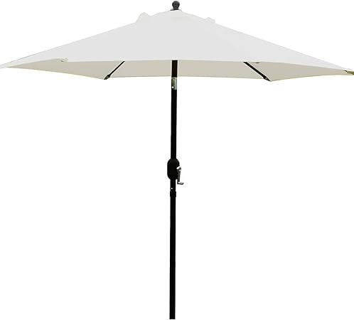 Amazon Com Sunnyglade 7 5 Patio Umbrella Outdoor Table Market Umbrella With Push Button Tilt Crank 6 Ribs Beige Garden Outdoor