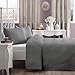 Brielle Home Stream Textured Decorative Pillow Sham Set, Standard, Grey