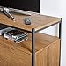 Entertainment Center TV Media Stand by Aaron Furniture Designs | with Two Doors and Storage Shelves | Sturdy | Easy Assembly | Brown Oak Wood Look Accent Furniture with Metal Frame