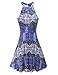 OMEYA.WANSHIDA.Women Casual Sleeveless High Neck Beach A-line Mini Dress