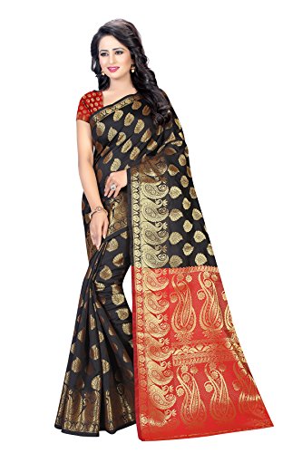 Banarasi Saree (Nirja Creation Black Fancy Cotton Silk Saree )