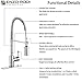 Enzo Rodi ERF7209251AP-10 Modern Commercial Kitchen Faucet With Pull-Down Sprayer,Stainless Steel