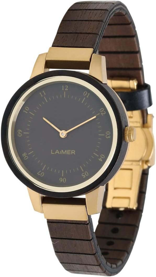 Laimer Wooden Clock – Made from 100% Wood with Innovative Flex Bracelet Women's Watch for a Unique Comfort and Lifestyle – Natural – Südtirol