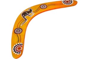 Alreczio Handmade Wooden Authentic Boomerang - Fun, Easy to Operate,V-Shaped Boomerang for Kids and Adults Over 8 Years OId - Light Brown