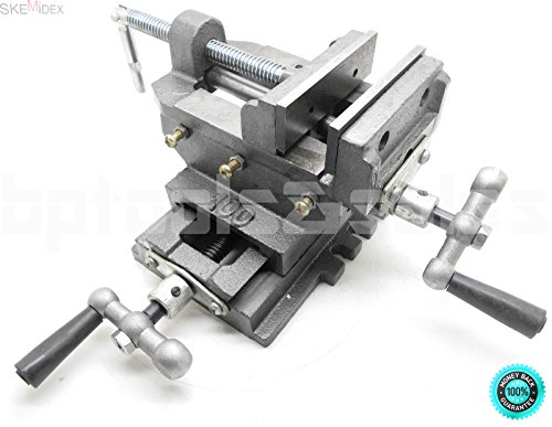 SKEMiDEX---4" CROSS DRILL PRESS Vise X-Y Clamp Heavy Duty Machine Slide Metal Milling 2 Way. For exact centering and acurate drilling Cross slide design provides two-axis precision adjustment