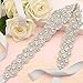 QueenDream Silver Crystal Sashes for Wedding Silver Wedding Bridal Belt Braided Rhinestone Sash