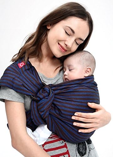Mamaway Baby Ring Sling | Carrier | Birth to 3 Yr Breastfeeding | Lightweight and Strong Nylon Rings | Tested to Hold 50kg for 24 Hrs | Baby Shower Gift| One Size Fits All | Blueberry Night