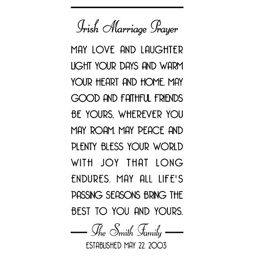 49″x24″ CUSTOM Personalized NAME and DATE Irish Marriage Prayer May Love Laughter Light Your Days Warm Your Heart Home Wall Decal Sticker Decoration Art Mural