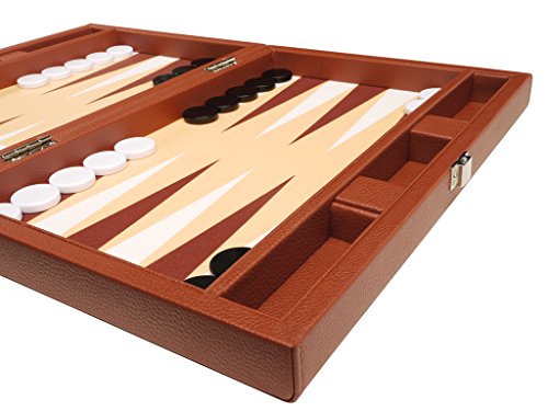 Silverman Desert Brown Board Backgammon Set, 13-Inch