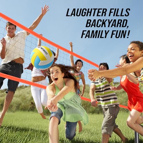 Patiassy Heavy Duty Volleyball Net, Professional Outdoor Set with Height Adjustable Anti-Rust Aluminum Poles, Winch System, Anti-Sag Design, Pump and Portable Carrying Bag for Beach, Backyard