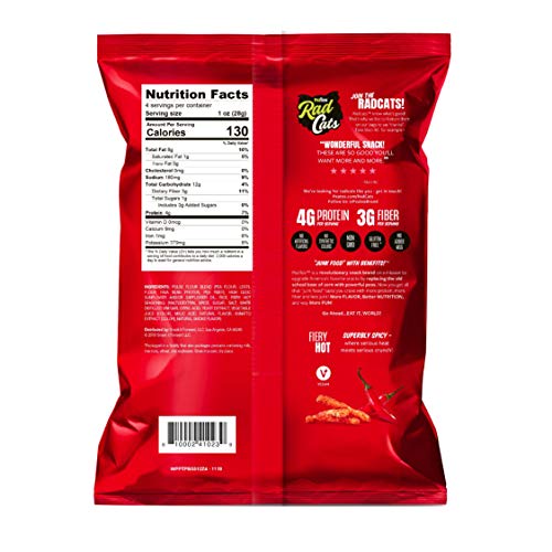 PeaTos Crunchy Curls, Snack Packs (4g Protein, 3g Fiber) [Fiery Hot] 4