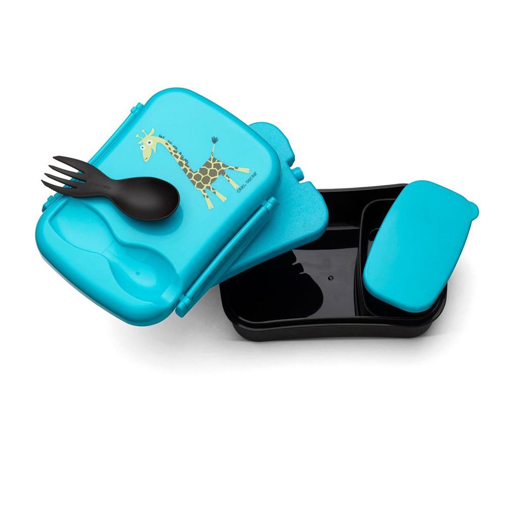 Carl Oscar Nice Box Kids – Bento Box lunch box with ice pack keeps cool for several hours, 17 cm x 12,5 cm x 6,3 cm in Turquoise