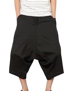 Mens Cropped Trousers Baggy Boho Hippie 