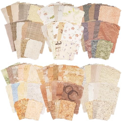 168 Sheets Scrapbook & Embossed Textured Paper Assorted Set - 6 Pack Mixed Special Papers for Scrapbooking Planner Bullet Junk Journal Supplies Collage Card Embellishment 2.4x3.2, 3.4x4.9 Inch