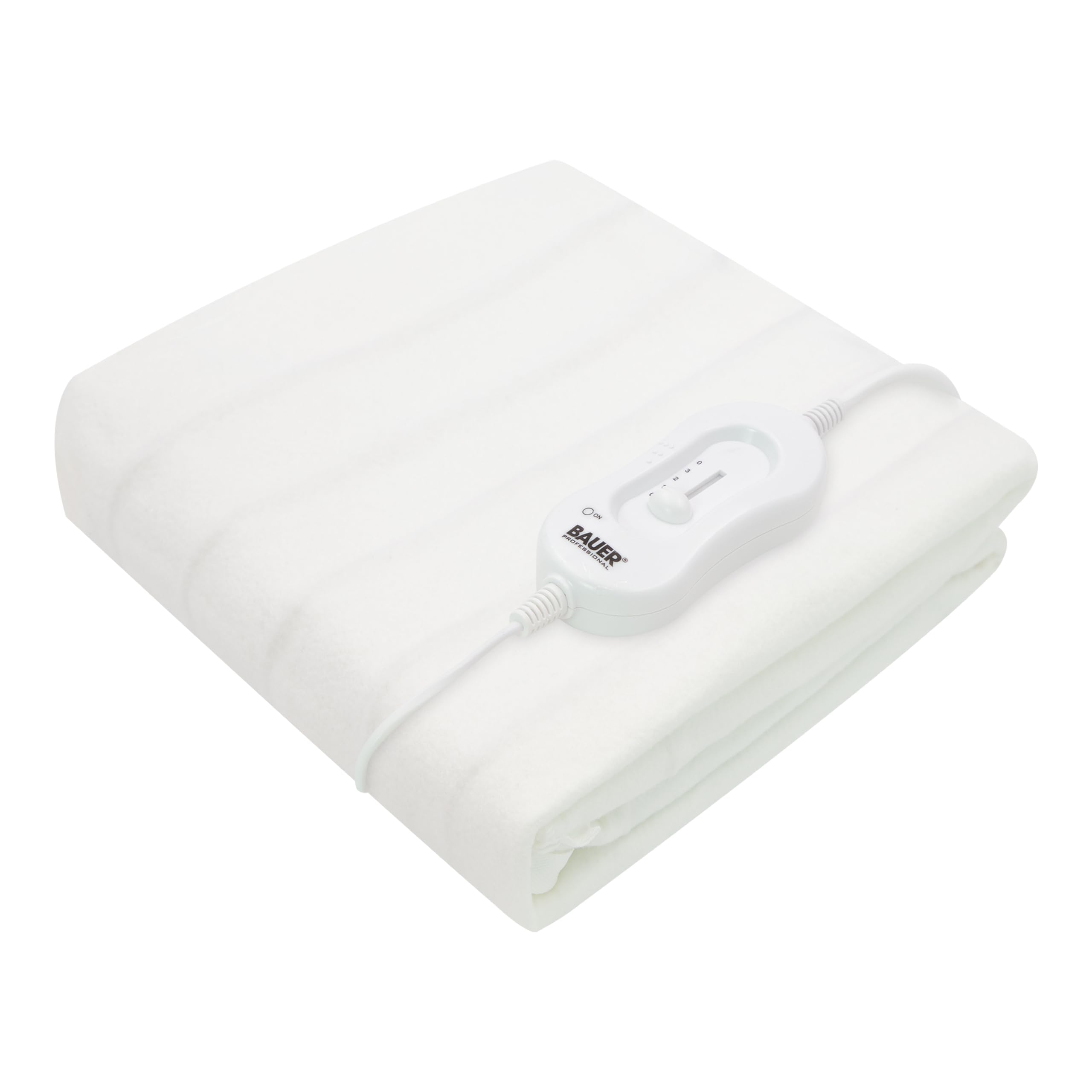 Bauer Professional Bauer 39060 Electric Heated Under Blanket/Double Bed Size/Secure Tie Fittings/Overheat Protection/3 Heat Settings, White, Double, 1 count