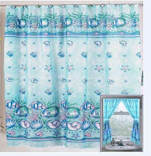 Home Fashions Under The Sea Shower and Window Curtain Set