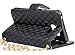 Note 5 Case, Welity Black Color Camellia Bling Rhinestone Soft Leather Grid Crystal Wristlet Chain Pu Leather Wallet Protector Phone Case Compatible with for Samsung Galaxy Note 5