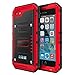 iPhone 5 / 5S / SE Waterproof Case, CarterLily Underwater Full Body Heavy Duty Built-in Screen Snowproof Shockproof Dropproof Tough Rugged Hybrid Hard Military Cover iPhone 5 5S SE (Red)