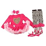 Baby Girls 4 Piece Sets Romper Dress Outfits Clothes Hot Pink S:0-3Months