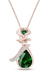 AFFY White CZ & Simulated Green Emerald Bezel